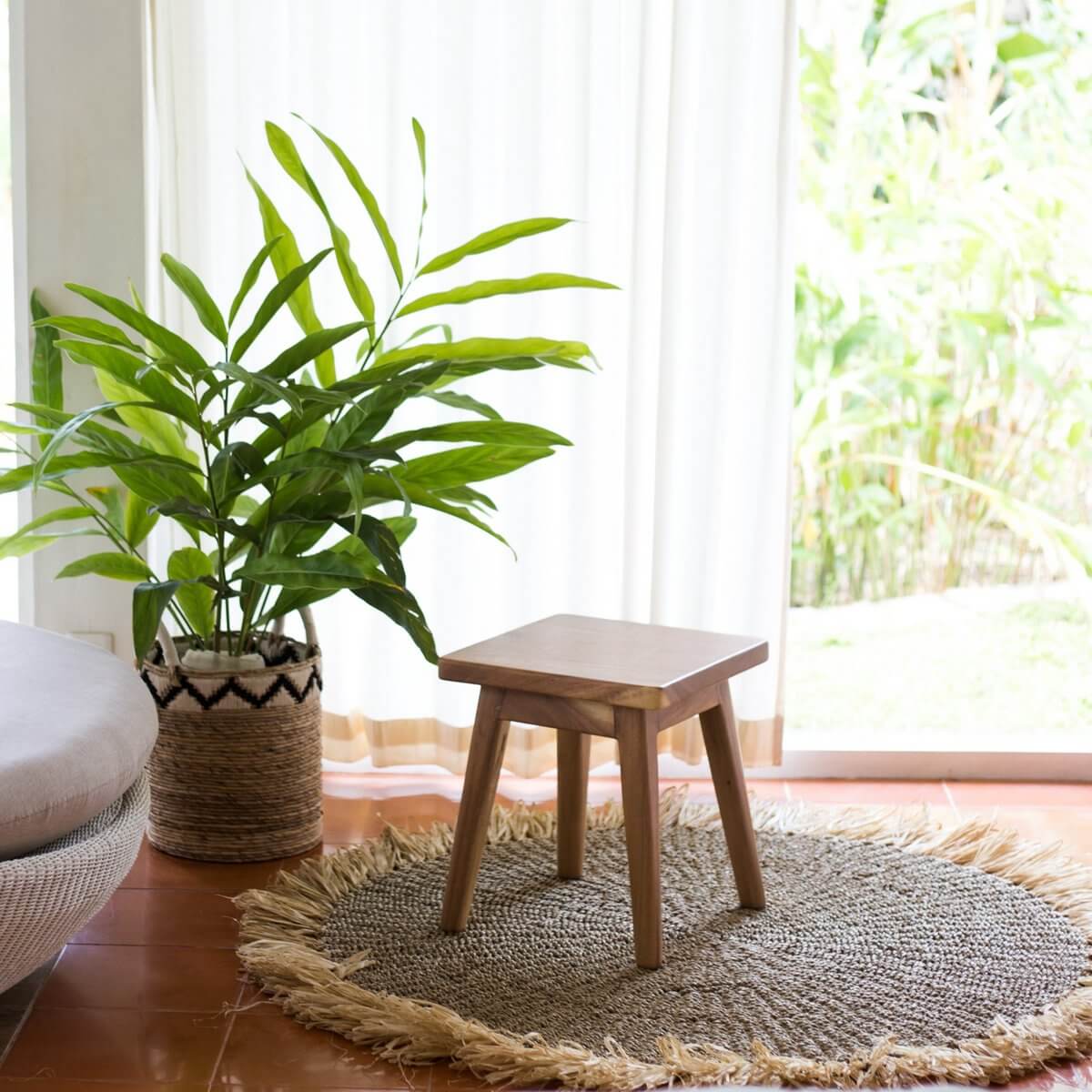 100/120cm Rond Zeegras Tapijt | Vloerkleed met Kwastjes DASA (2 maten)-Soeji-Ik Hout ervan.