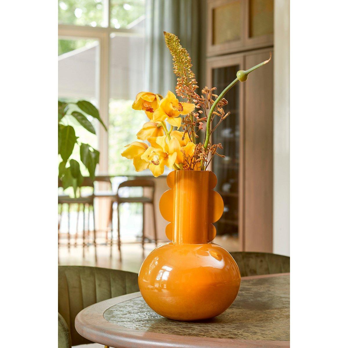 Boyd Vaas - H36 x Ø25 cm - Metaal - Bruin-vazen-Mica Decorations-Ik Hout ervan.