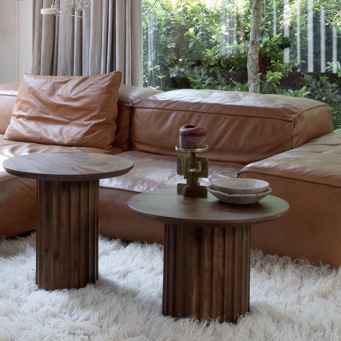 Bullnose bijzettafel bruin 50 cm-bijzettafel-Raw Materials-Ik Hout ervan.