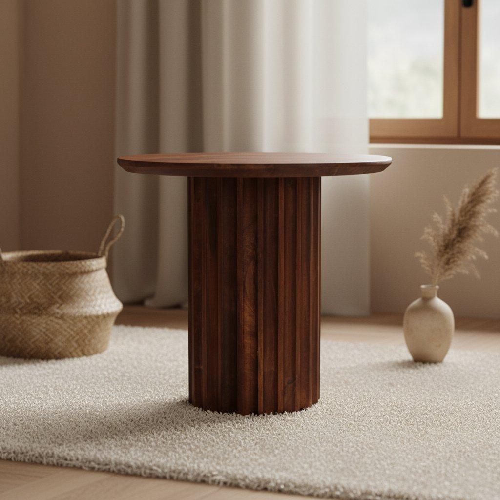 Bullnose bijzettafel bruin 50 cm-bijzettafel-Raw Materials-Ik Hout ervan.