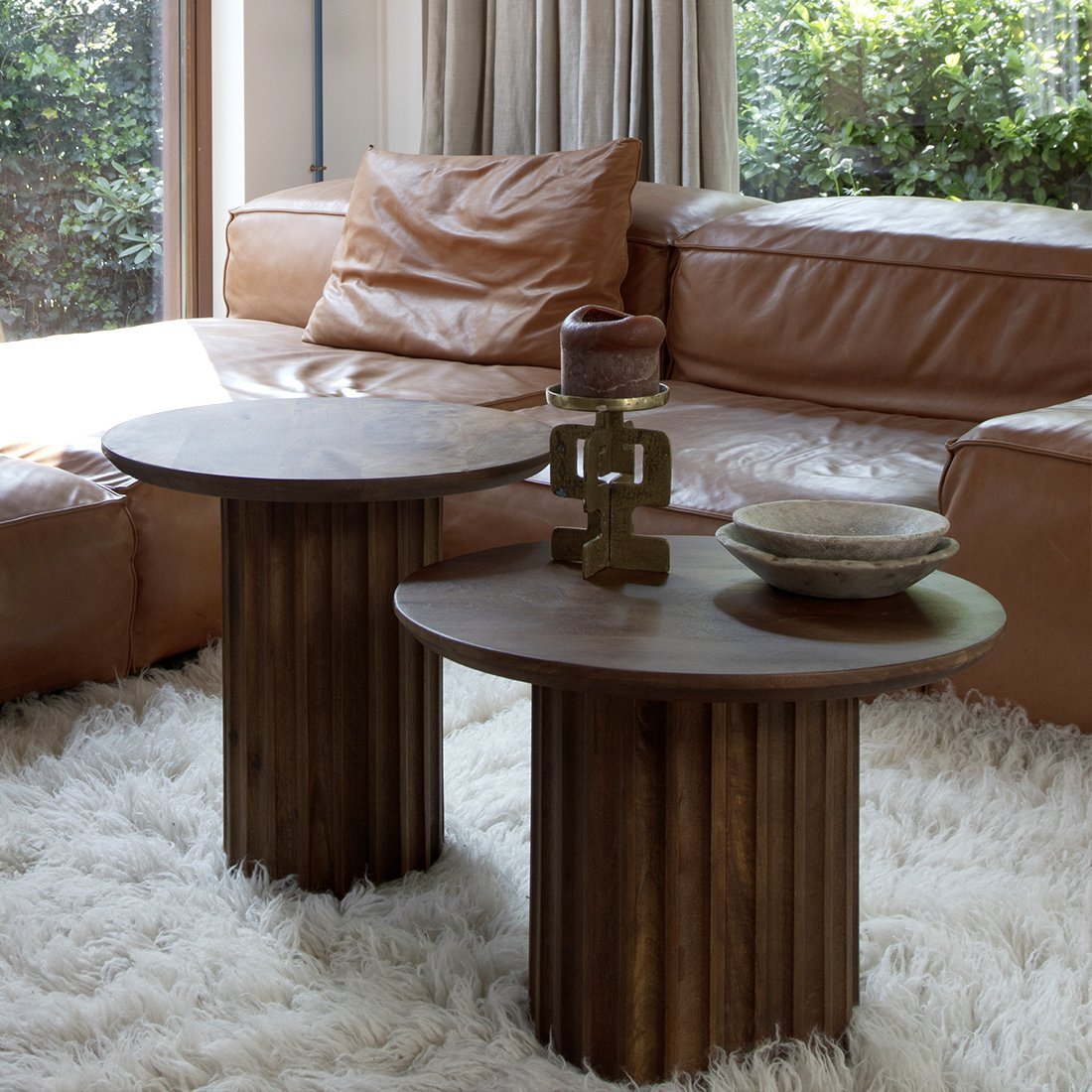 Bullnose bijzettafel bruin 55 cm-Raw Materials-Ik Hout ervan.
