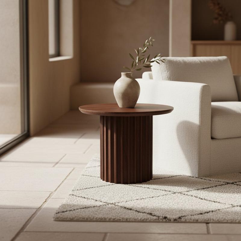 Bullnose bijzettafel bruin 55 cm-bijzettafel-Raw Materials-Ik Hout ervan.