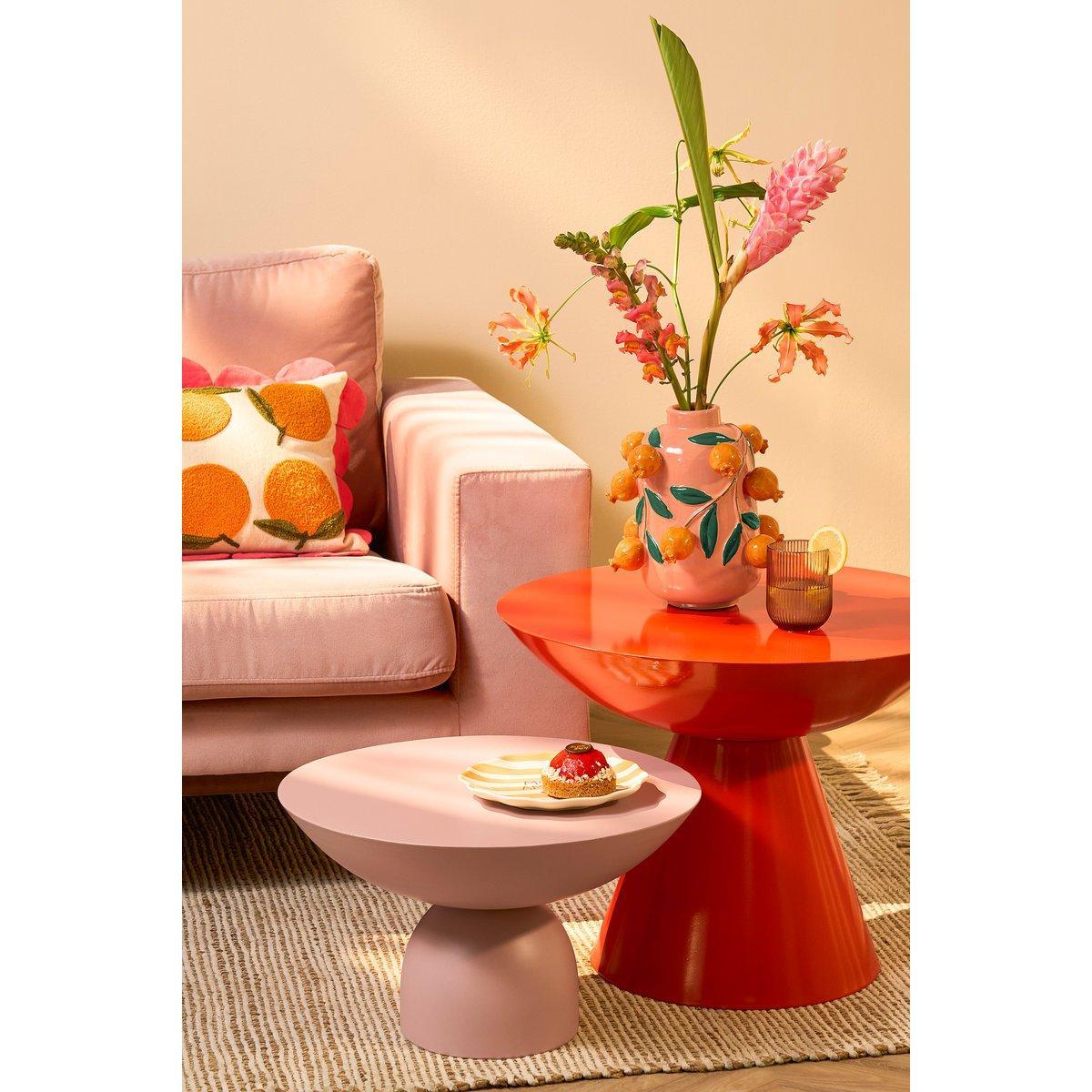 Celise Bijzettafel - H28 x Ø47 cm - Metaal - Lichtroze-bijzettafel-Mica Decorations-Ik Hout ervan.
