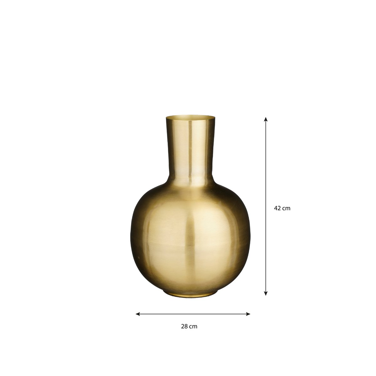 Dara Vaas - H42 x Ø28 cm - Metaal - Goud-vazen-Mica Decorations-Ik Hout ervan.