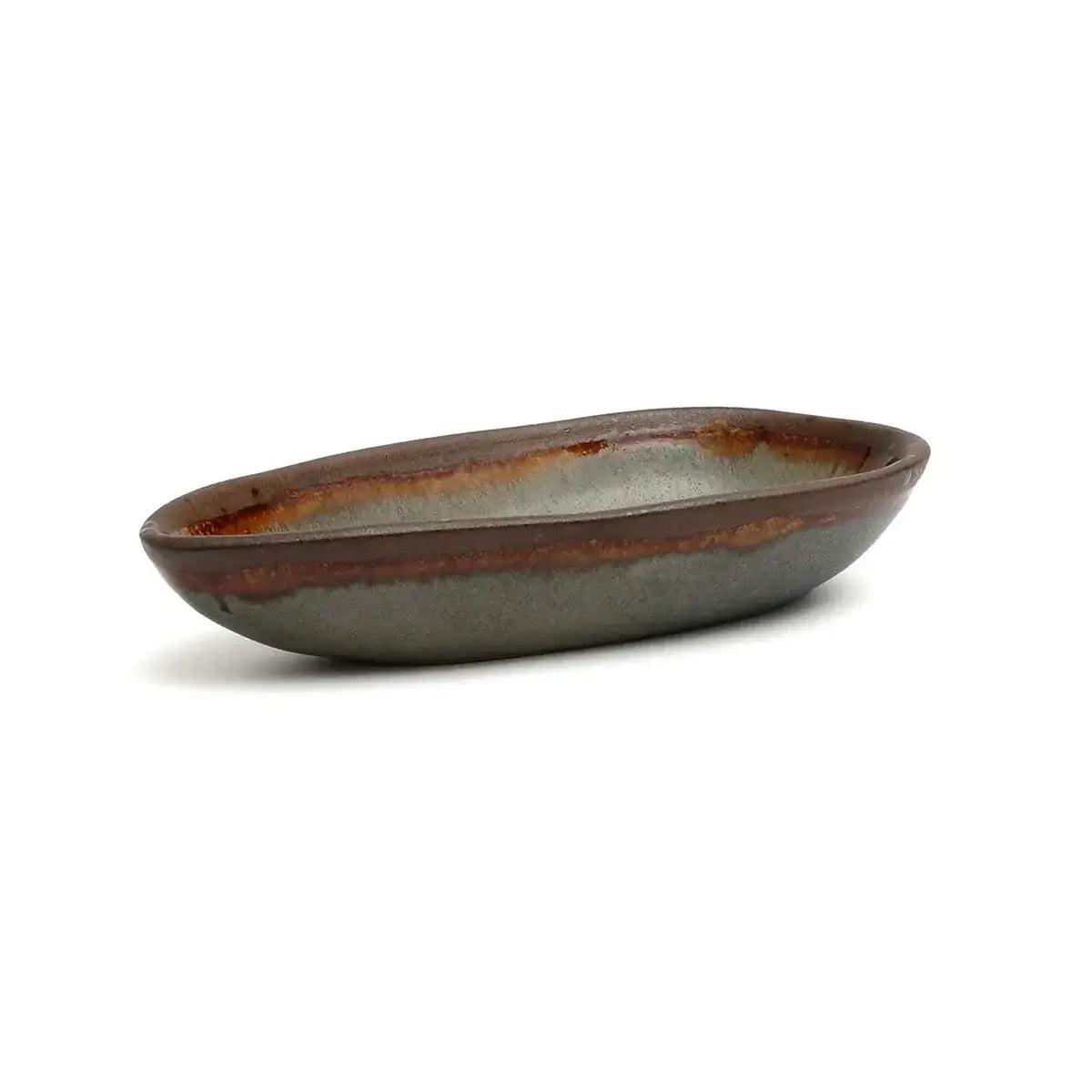 Handmade Portuguese De Côa Serveerschaal, size S, perfect for elegant settings and small dishes. Unique glaze finish.