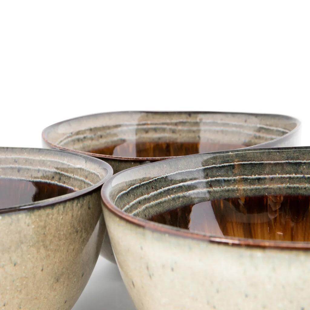 Set van 6 De Comporta cornflakeskommen met craquelé glazuur, uniek Portugese keramiek voor stijlvol tafeldecor.