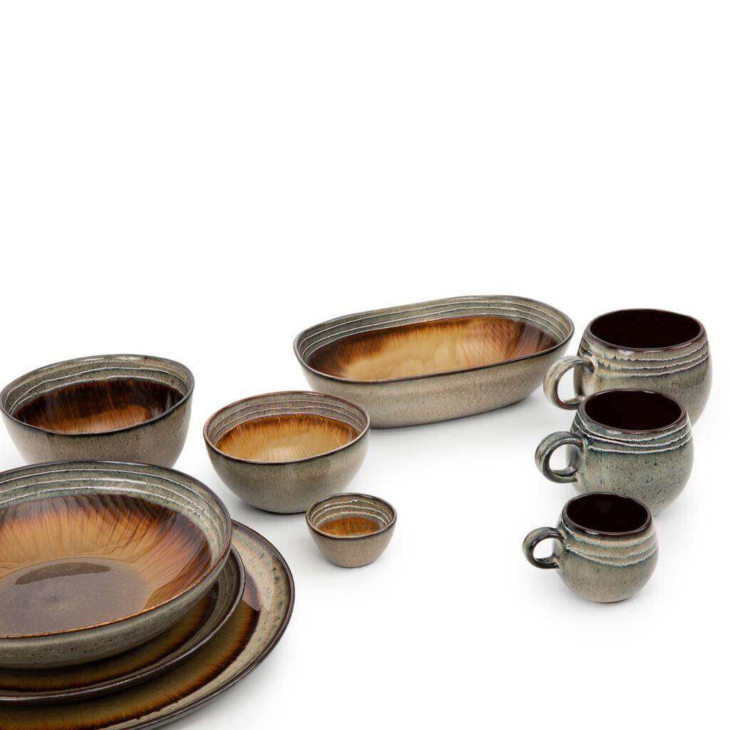 Elegant De Comporta Cornflakeskom set van 6 met unieke Portugese keramiek en craquelé glazuur, perfect voor elke tafelsetting.