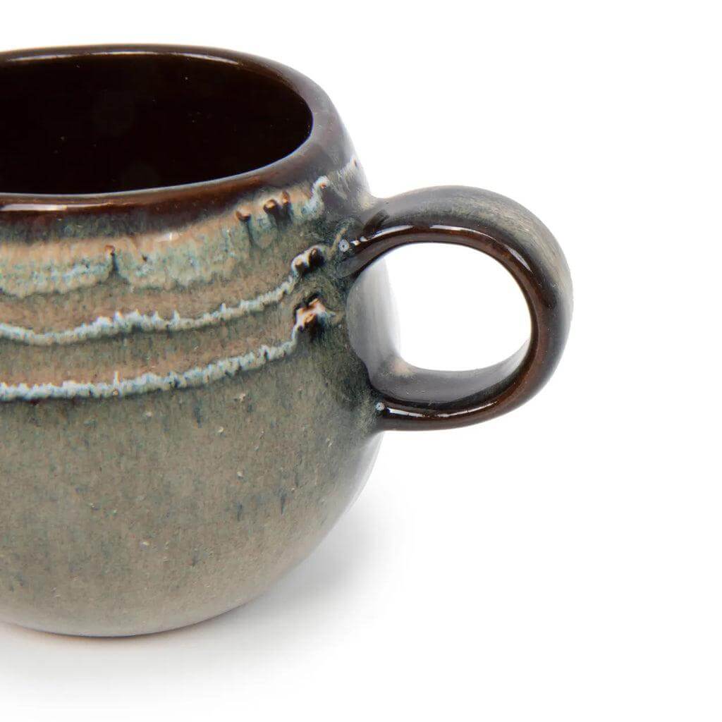 Alt Tag: "De Comporta Espresso Kopje in gemengde kleuren, keramisch design, perfect voor elke gelegenheid. Set van 6, vaatwasmachinebestendig."