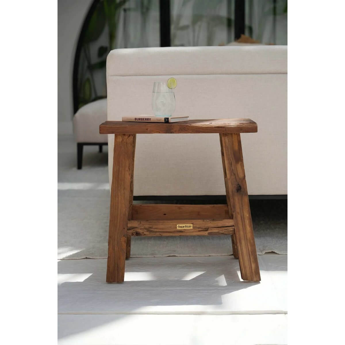 De Fab Rustieke Kruk - Naturel-Bazar Bizar Living-Ik Hout ervan.