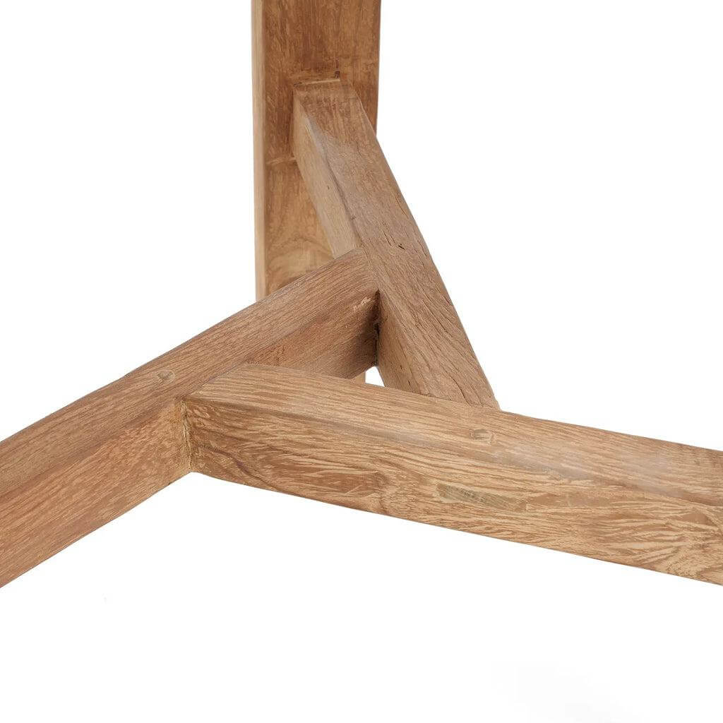 Duurzame teakhouten poten van de Fusuma Bartafel, perfect voor buiten.