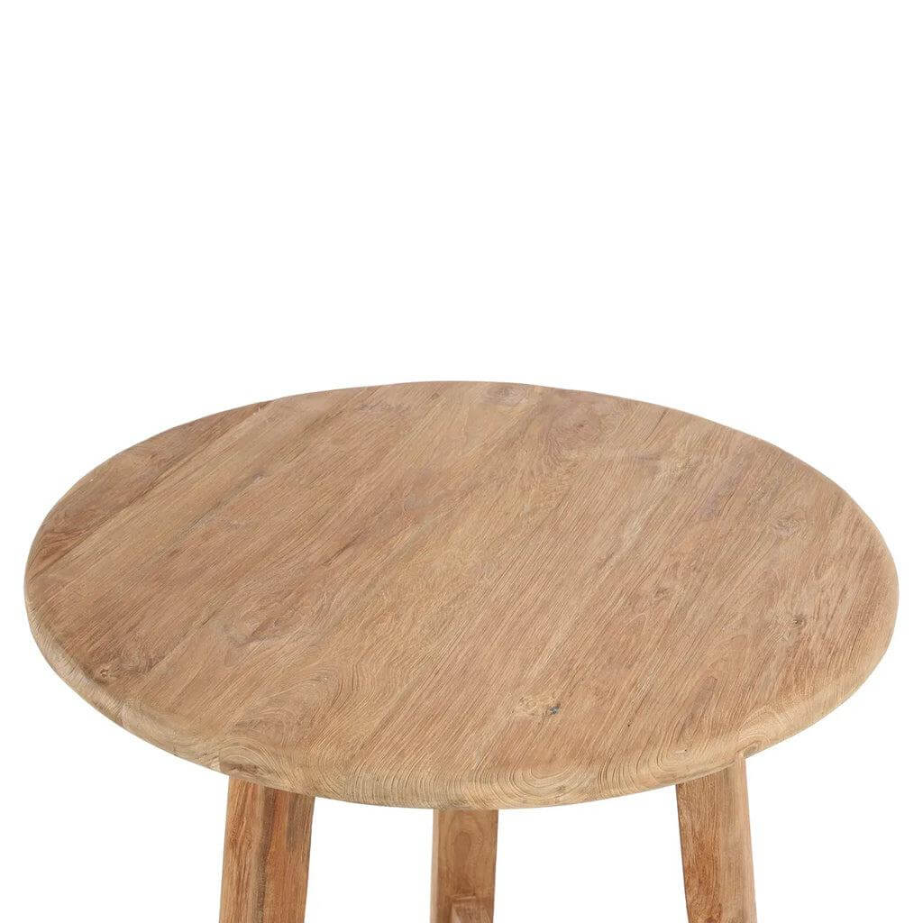 Handgemaakte Fusuma Bartafel van hergebruikt teakhout, perfect voor buiten dineren met stijl en duurzaamheid.