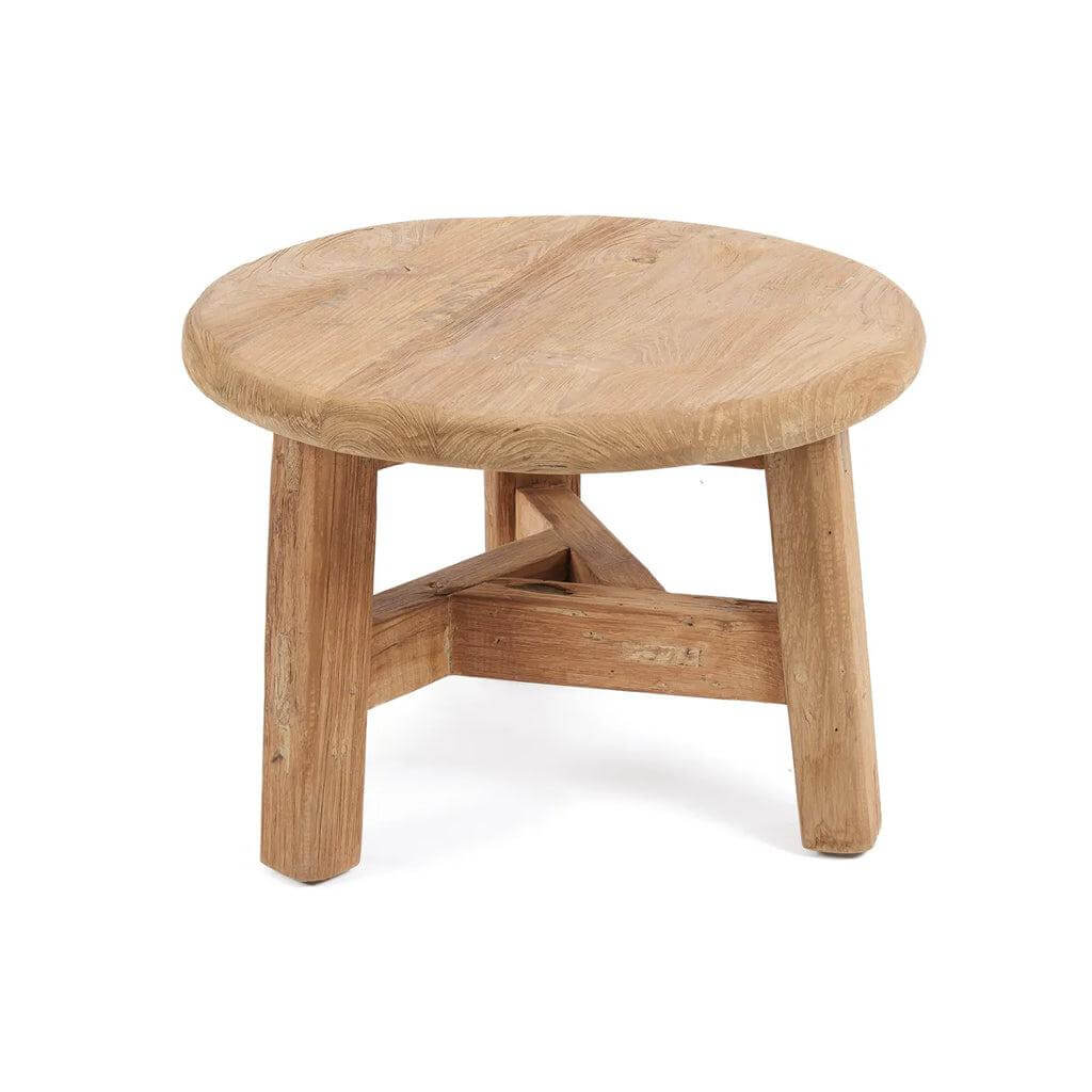 Rustieke Fusuma salontafel van gerecycled teakhout, perfect voor elk interieur. Ruimtebesparend design met natuurlijke charme.