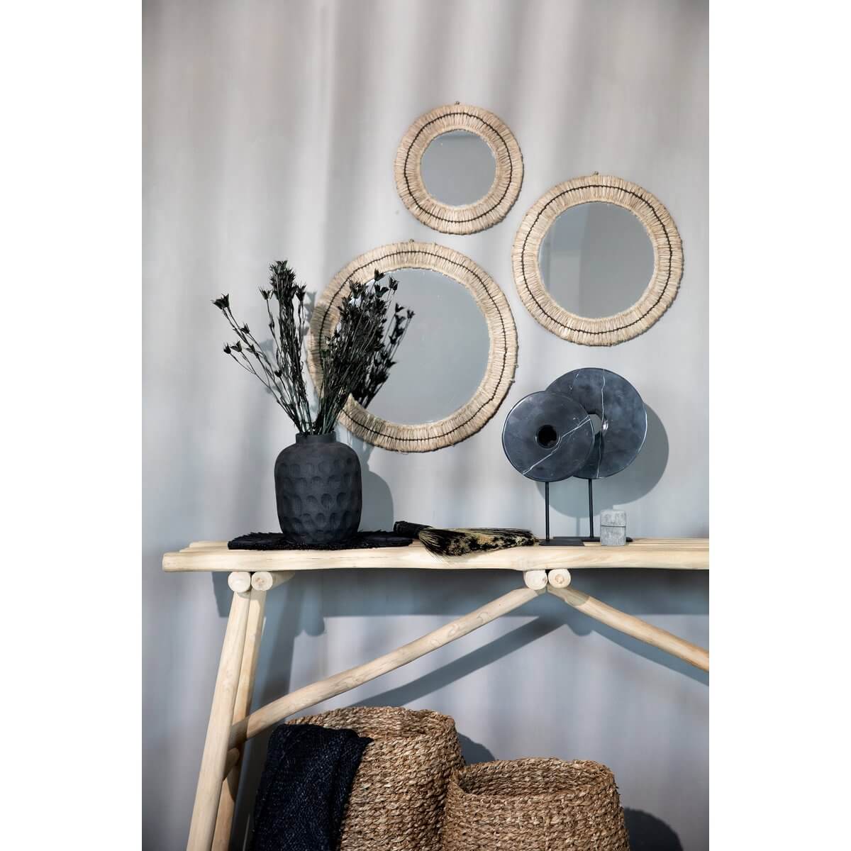 De Gajih Spiegel - Naturel Zwart - S-Bazar Bizar Living-Ik Hout ervan.