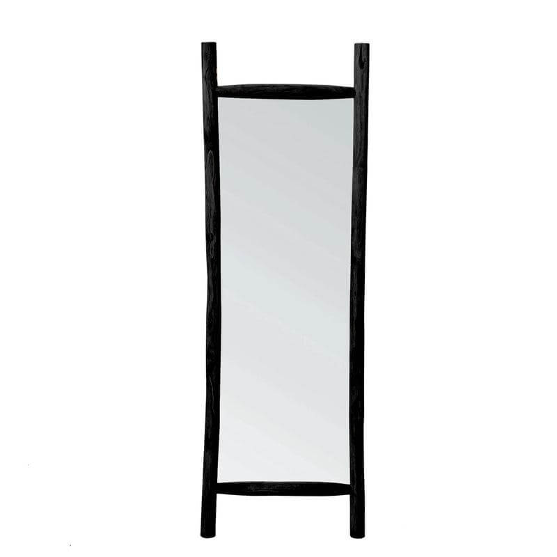 De Island Dressing Spiegel Zwart: grote vloerspiegel voor kleedkamer of slaapkamer, handgemaakt en decoratief voor elke muur.
