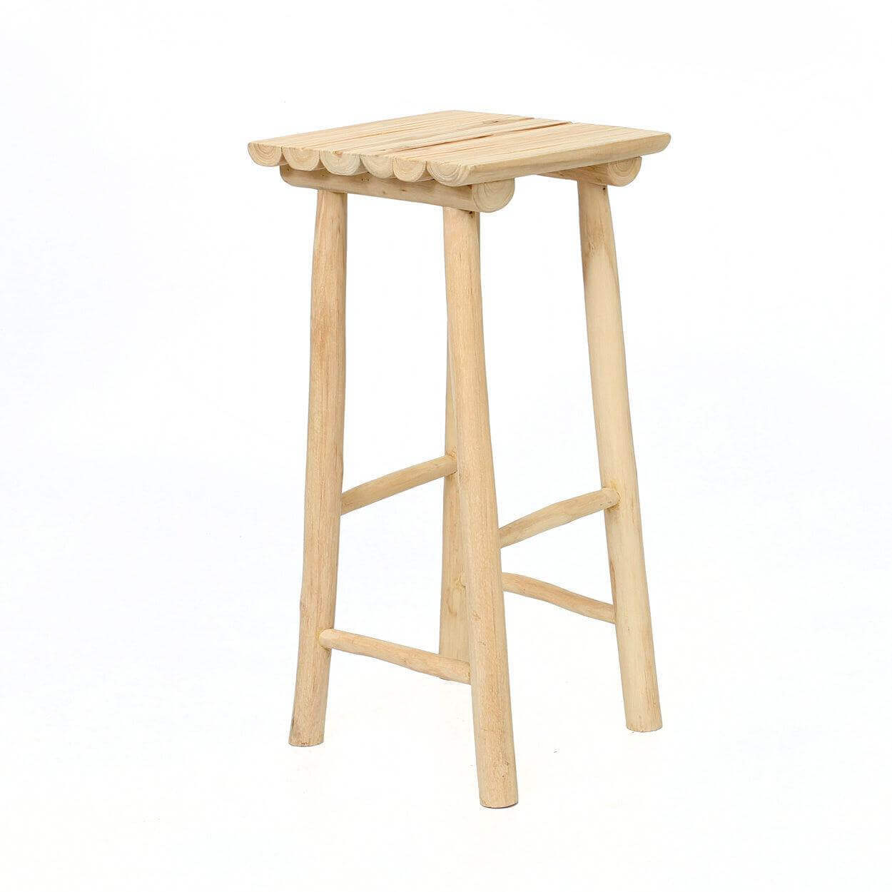 Massieve teakhouten barkruk voor buiten, perfect voor tuinfeesten en BBQ's.