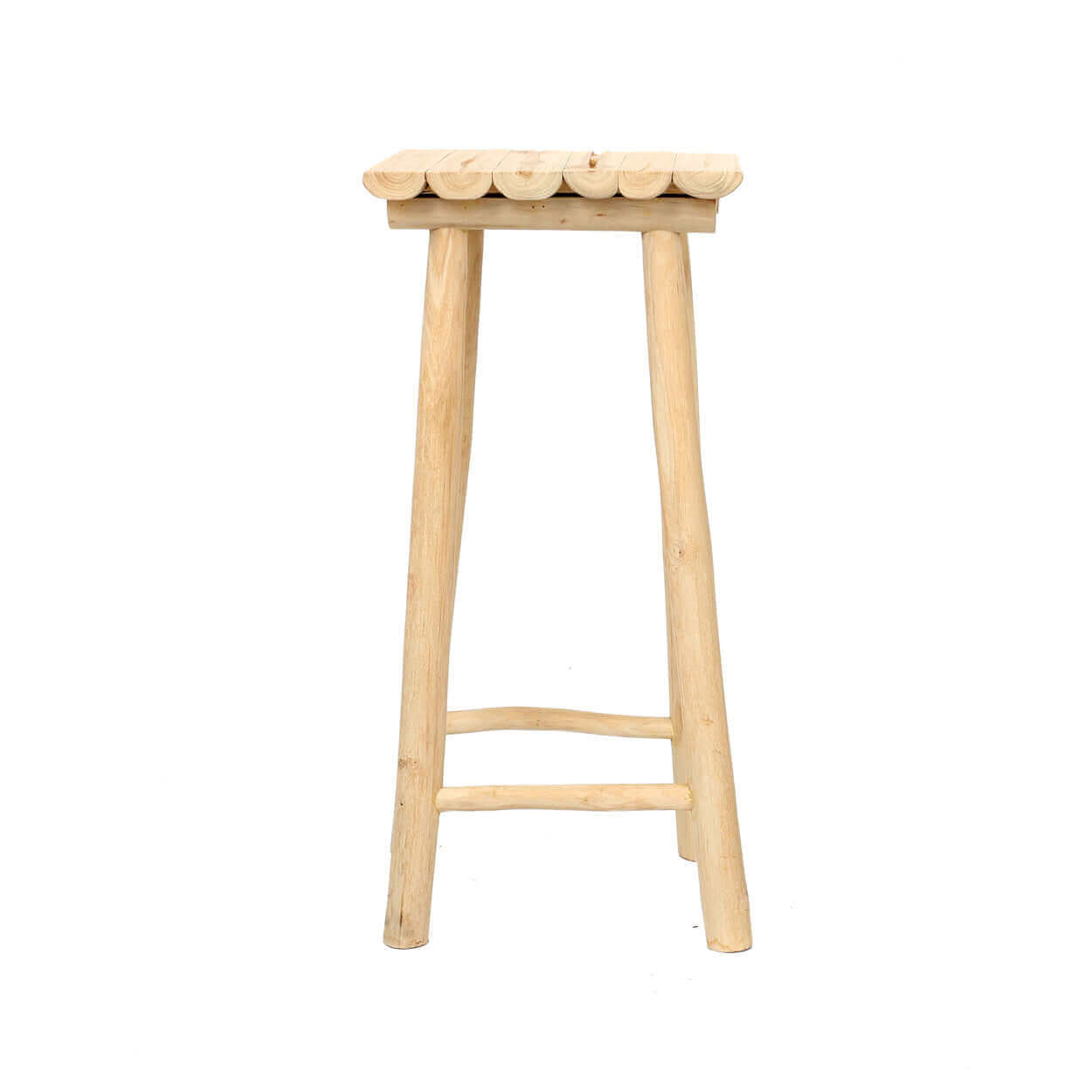 Massief teakhouten Island barkruk, perfect voor tuinfeestjes en BBQ's bij de buitenbar of zwembad, handgemaakt en duurzaam.