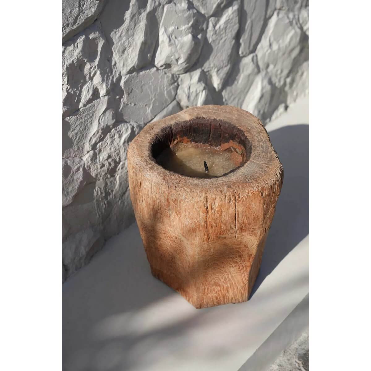 Houten kaarsenstam "De Kaarsenstam - Naturel", natuurlijk en stijlvol interieurdecoratie voor een warme sfeer in huis.