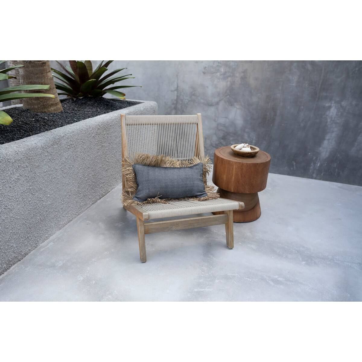 De Katoenen Bonita Kussenhoes - Naturel Zwart - 30x50-Bazar Bizar Living-Ik Hout ervan.