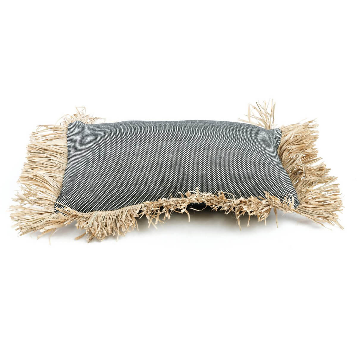 De Katoenen Bonita Kussenhoes - Naturel Zwart - 30x50-Bazar Bizar Living-Ik Hout ervan.