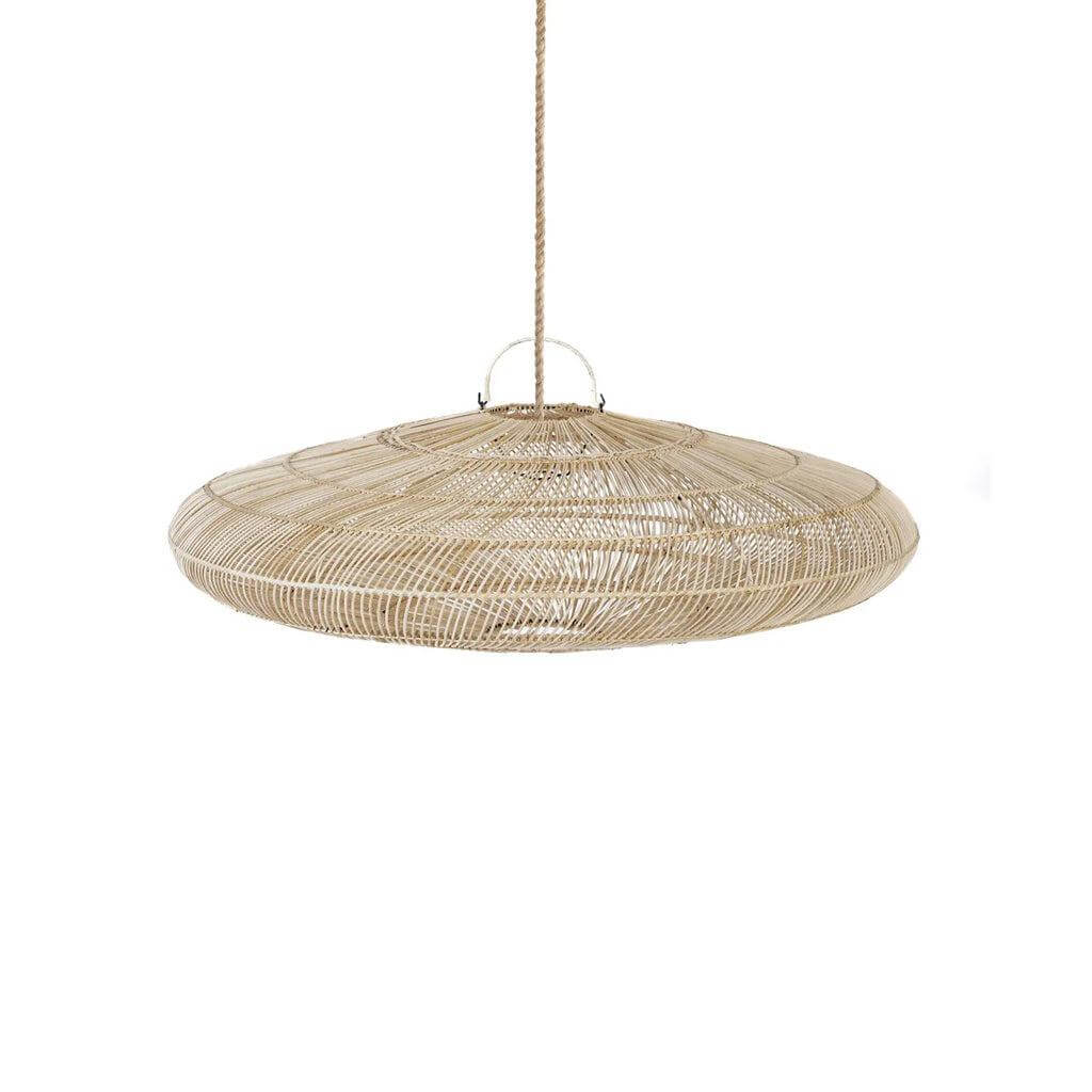 Rotan hanglamp De Macaron Naturel, handgemaakt en elegant, perfect voor een speelse inrichting in huis.