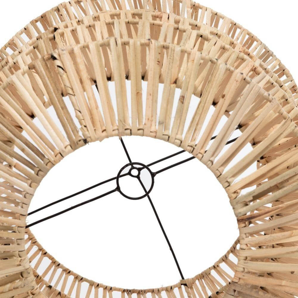 Detail van De Mad Moiselle Naturel rotan hanglamp, met taps toelopende oosterse vorm voor een bohemien uitstraling in uw interieur.