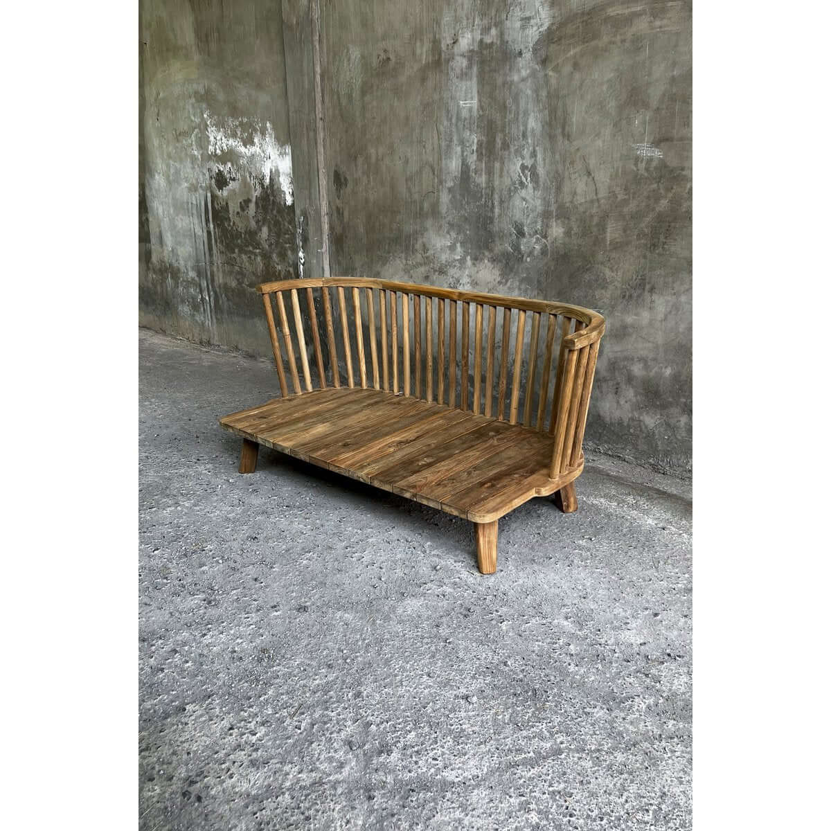 Bohemian De Malawi One Seater in natural tierra, crafted from recycled teak wood with a unique, stylish design. Perfect for cozy spaces.