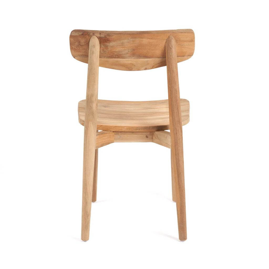 Achteraanzicht van de Matita eetkamerstoel met minimalistisch en stijlvol ontwerp, ideaal voor lange diners.
