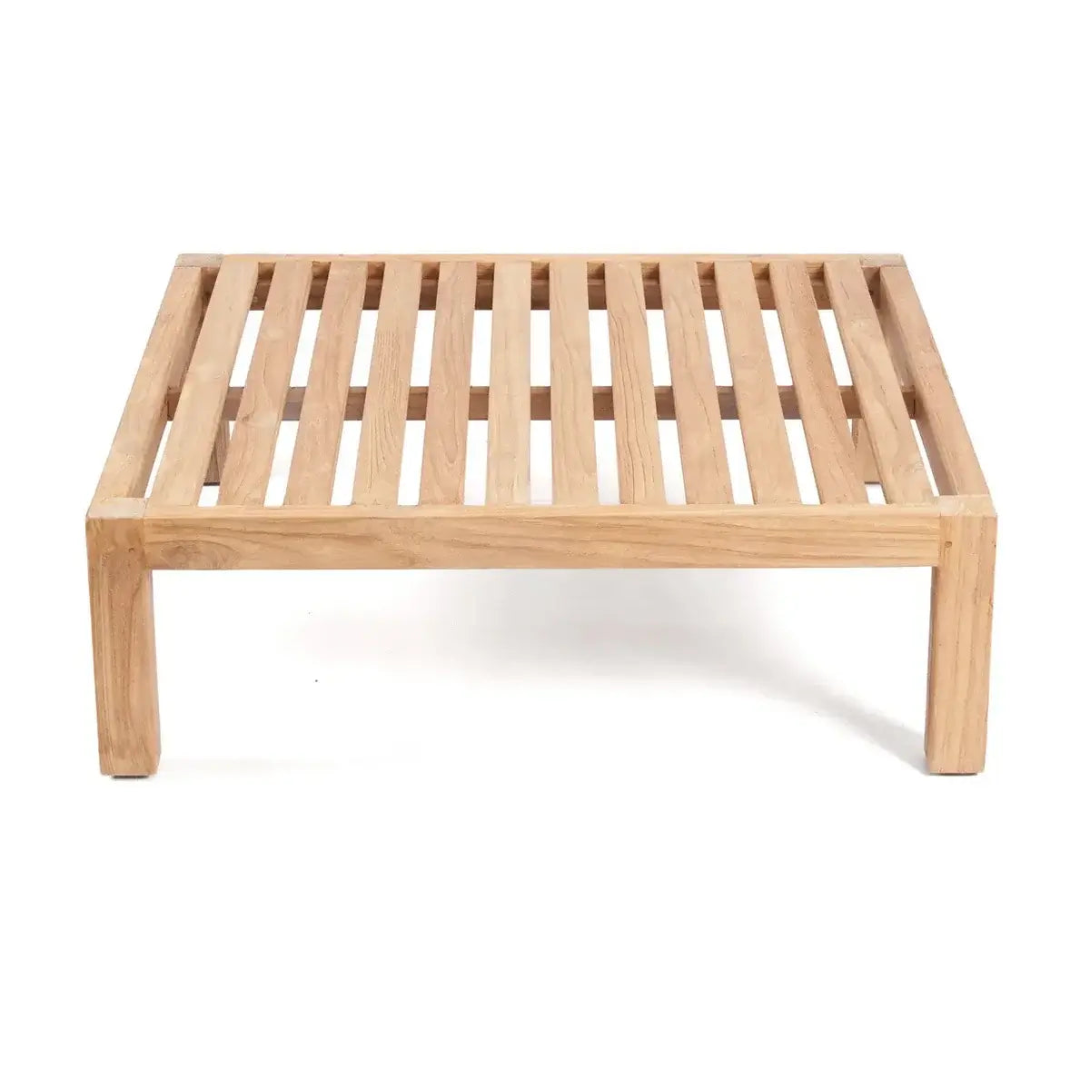 Bohemian style modular wooden ottoman, eco-friendly and versatile for outdoor use, part of De Moyo collection.