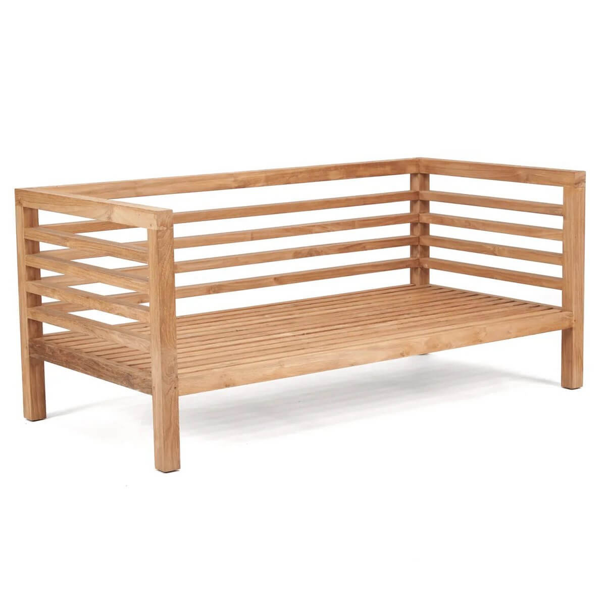 Bohemian style De Moyo modulaire tweezitter in natural finish, embodies comfort and eco-friendly design for outdoor seating solution.