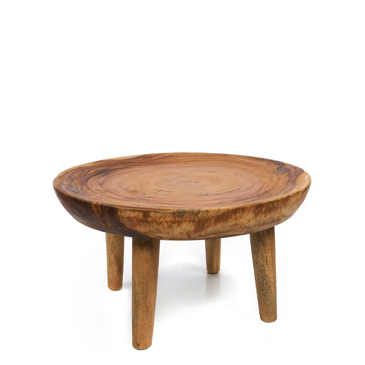 De Munggur Salontafel in naturel finish, bohemian style coffee table made from solid munggur wood, ideal for cozy spaces.