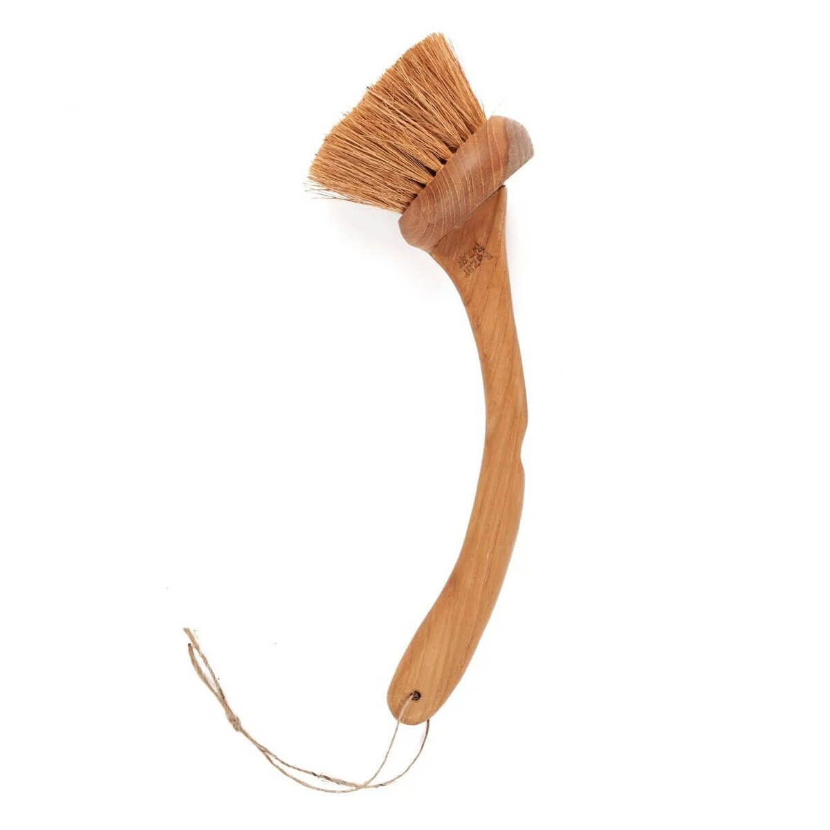 Bohemian-style Naan Brush made from teakhout with curved handle and sturdy bristles for effective cleaning, combining durability with natural elegance.