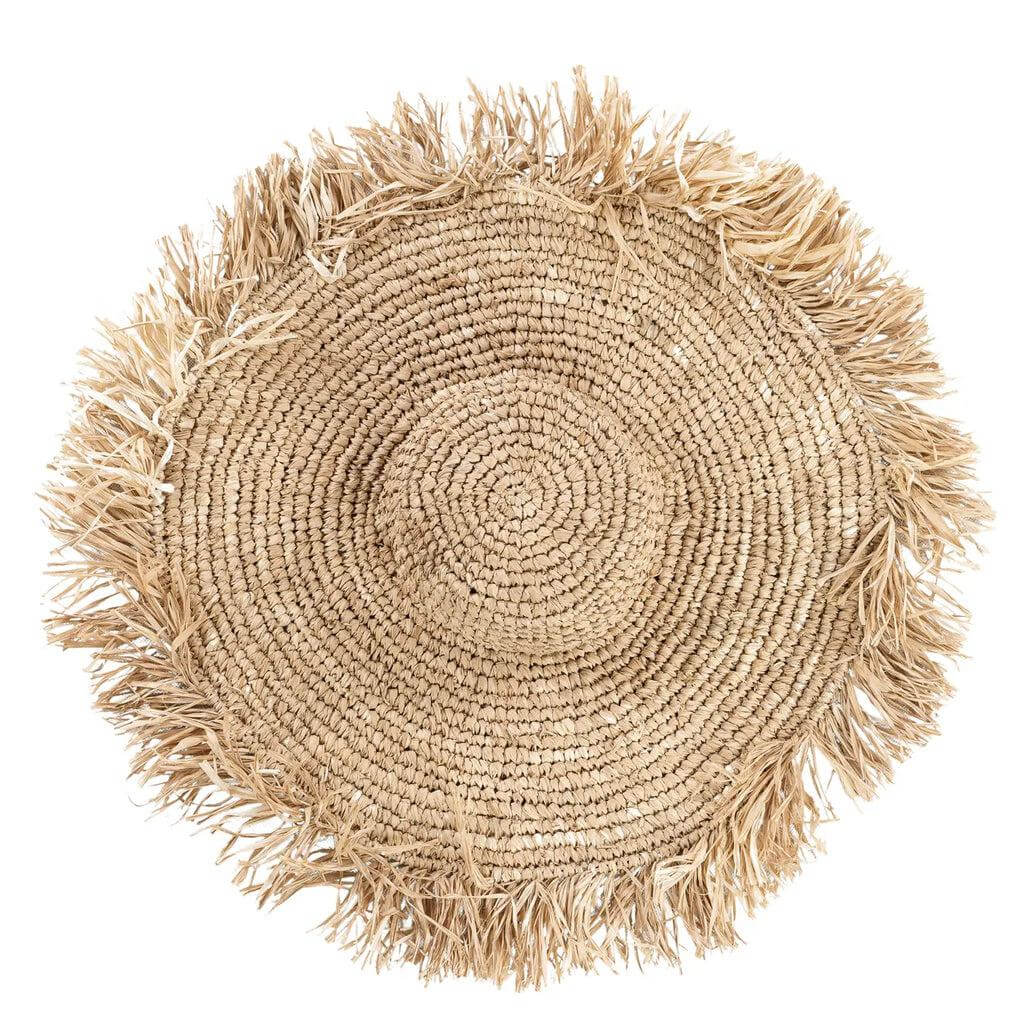 Stijlvolle De Oceaan Hoed van raffia, perfect voor de zomer, gemaakt van duurzaam, flexibel materiaal met een natuurlijke, mooie textuur.
