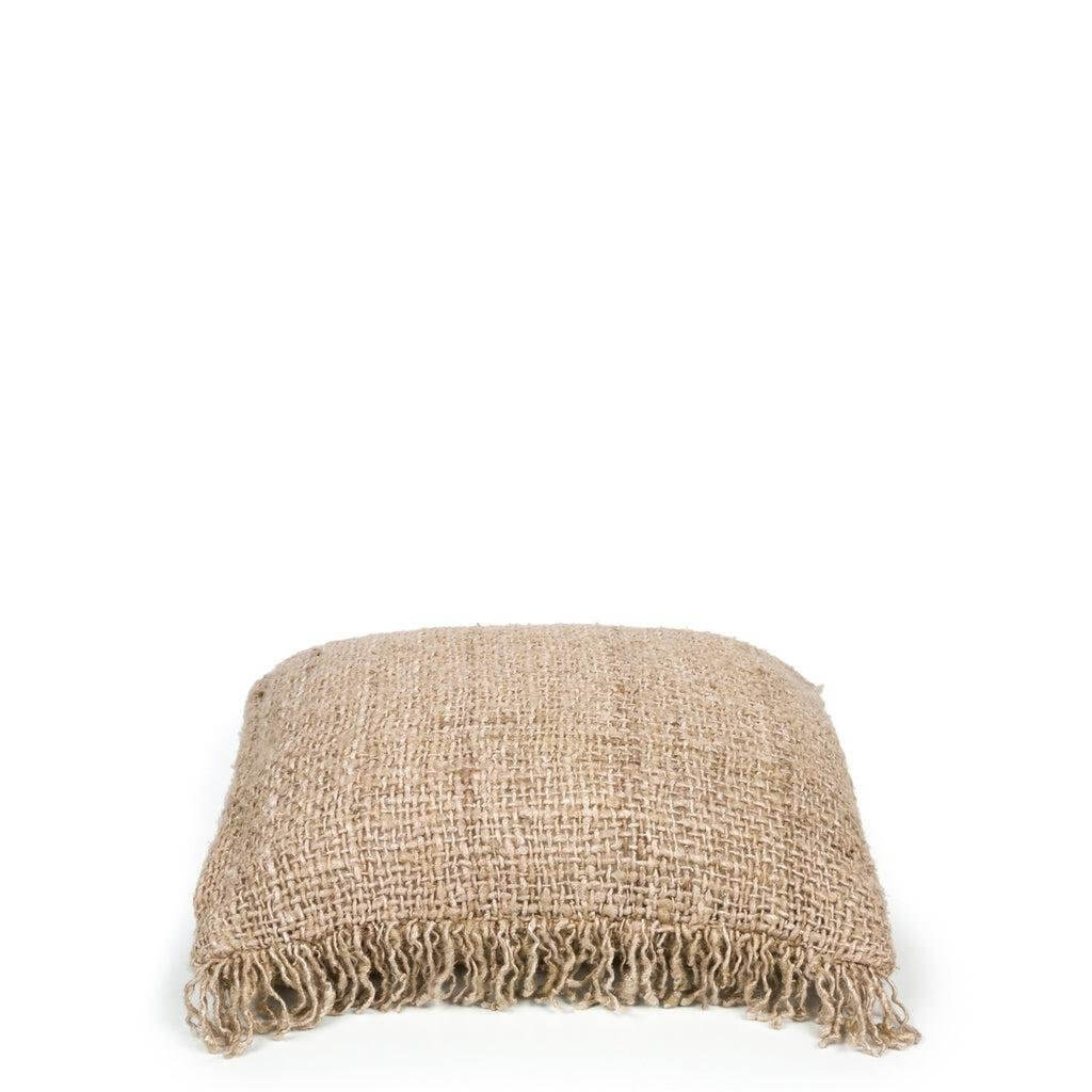 Kussenhoes De Oh My Gee in beige, boho stijl, 40x40 cm, voor een chic en textuurrijk element in interieur of tuin. Zacht katoen.