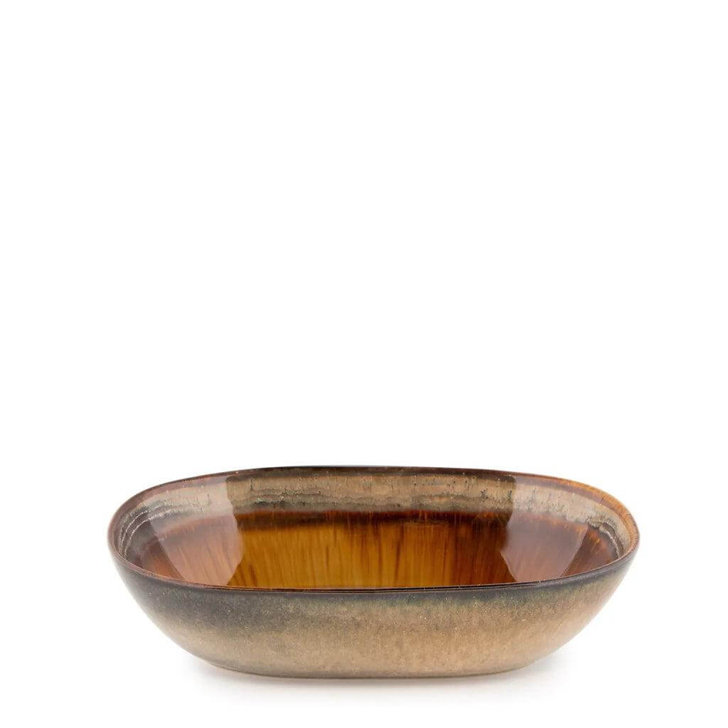 Portugese keramische ovale kom met craquelé glazuur uit de Comporta Collectie, set van 4, perfect voor elke brunch of diner.