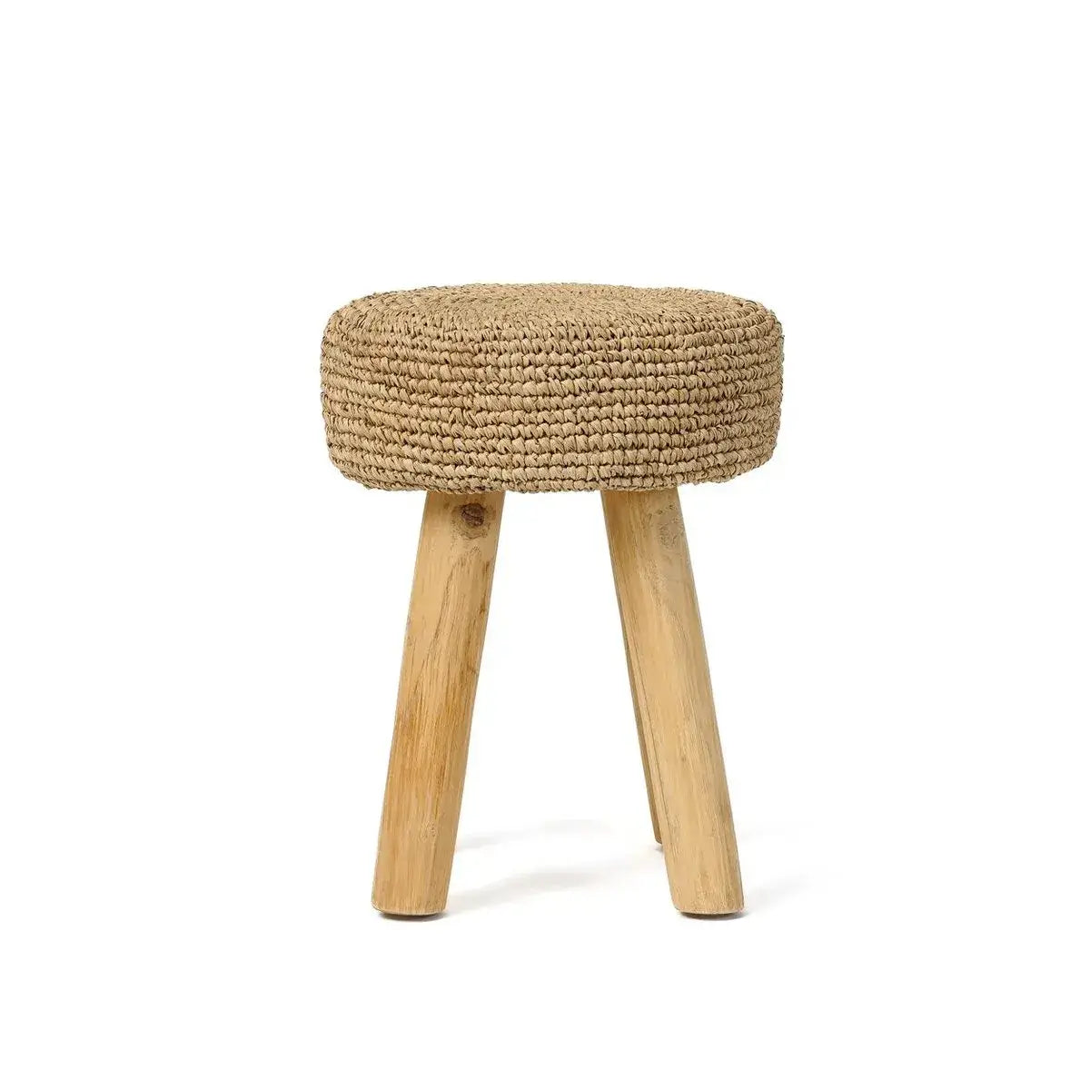 De Raffia Kruk - Natuurlijk-kruk-Bazar Bizar Living-Ik Hout ervan.