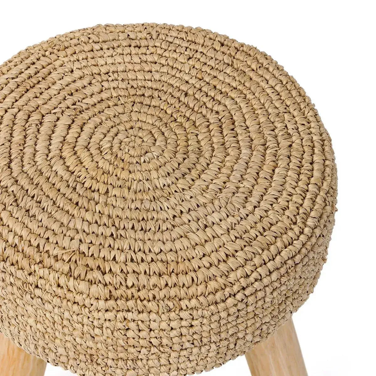De Raffia Kruk - Natuurlijk-kruk-Bazar Bizar Living-Ik Hout ervan.