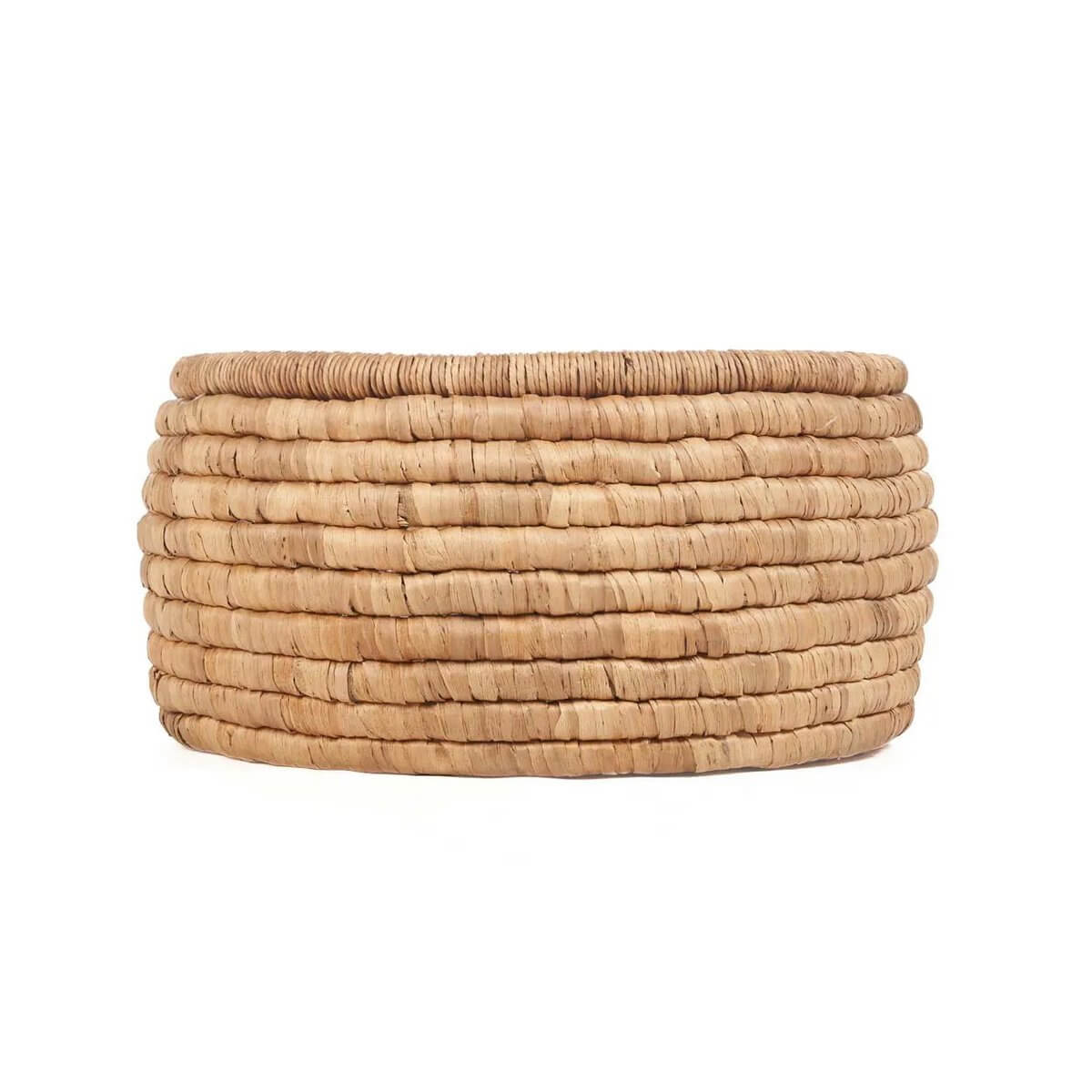 Bohemian Sarvatah Basket made of sustainable banana leaf, perfect for organizing with earthy tones and intricate design.