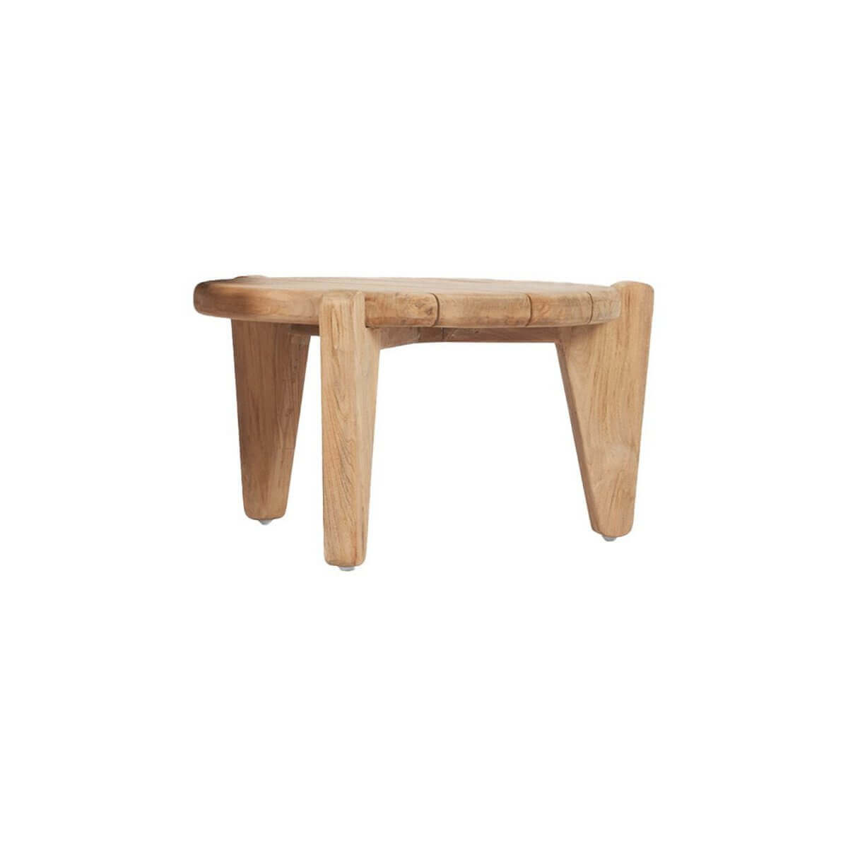 De Seseh salontafel - Teakhouten design met drie poten, ideaal voor terras of tuin.