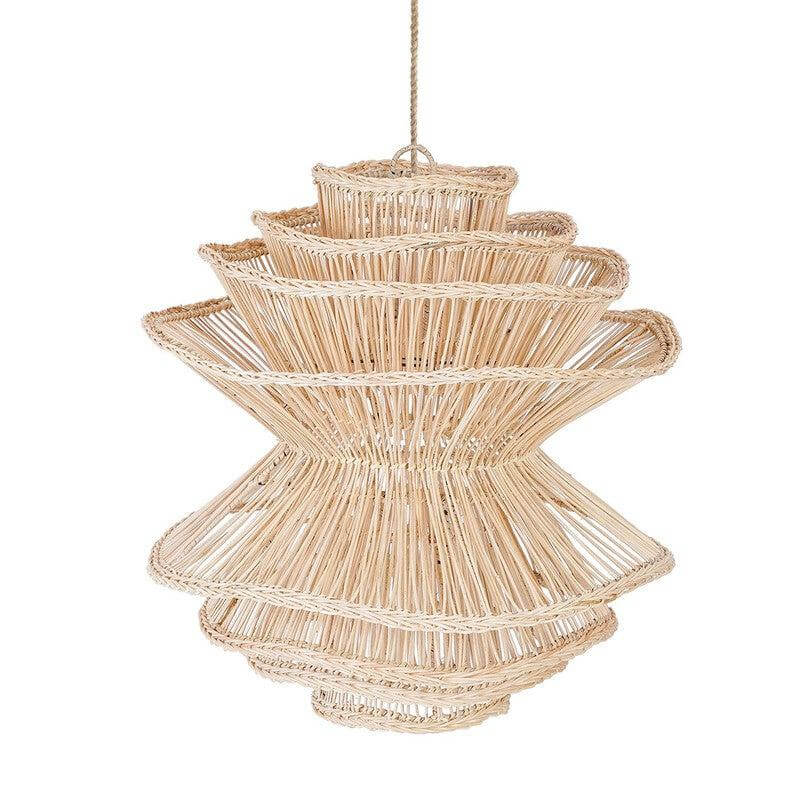 De Shiitake Hanglamp - handgemaakt Balinees design in naturel rotan, creëert speelse patronen. Een unieke, organische blikvanger.