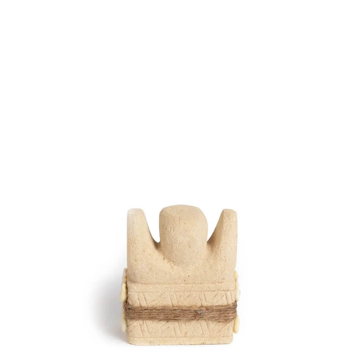 Handcrafted Sumba sandstone statue for Bohemian decor, offering protection and healing, made by local artisans in Indonesia.