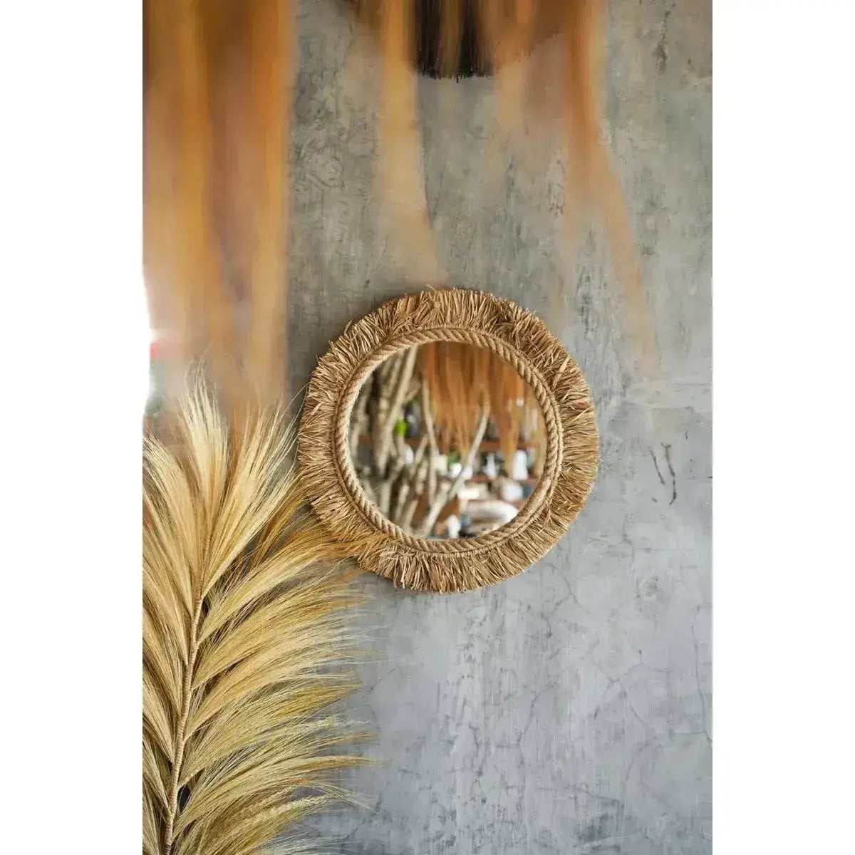 De Tahiti-spiegel - natuurlijk-Ronde spiegels-Bazar Bizar Living-Ik Hout ervan.