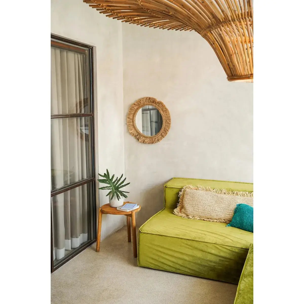 De Tahiti-spiegel - natuurlijk-Ronde spiegels-Bazar Bizar Living-Ik Hout ervan.