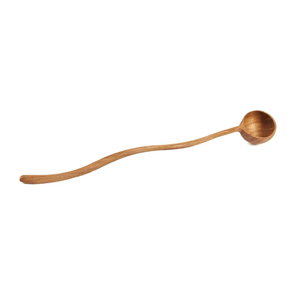 Bohemian Teak Root Zigzag Measuring Spoon crafted from sustainable wood, perfect for herbs and spices with artistic design.