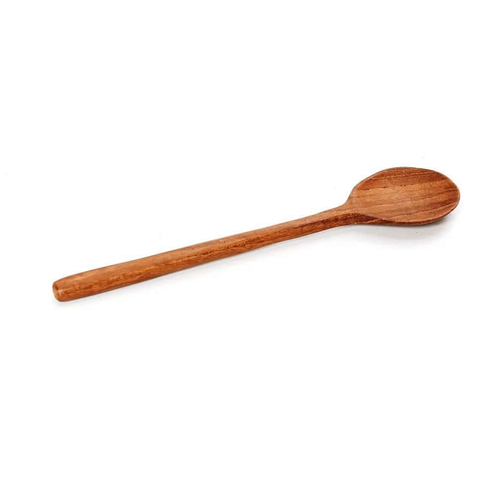 Bohemian-style hand-carved teak root spoon by Bazar Bizar Living, perfect for unique table settings. Available in various sizes.