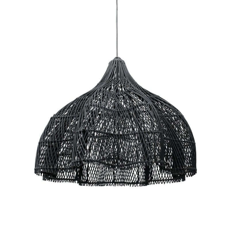 De Whipped Hanglamp - zwart - M, boho rotan hanglamp met golvende vorm, stijlvolle eyecatcher voor warme sfeer in huis