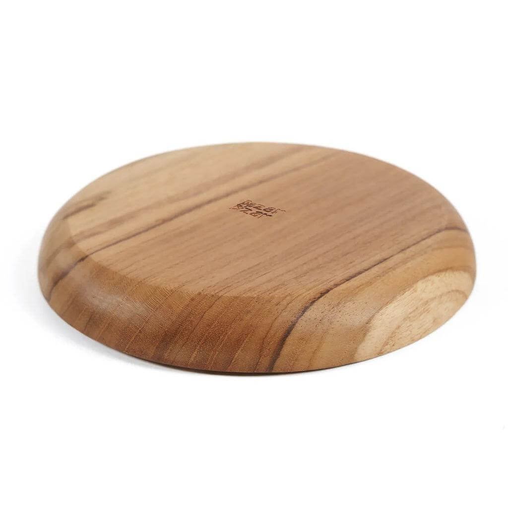 Teakhouten wierookhouder, rond en elegant, ideaal voor citroengras en sandelhout geuren. Houdt wierook netjes zonder as op te hopen.