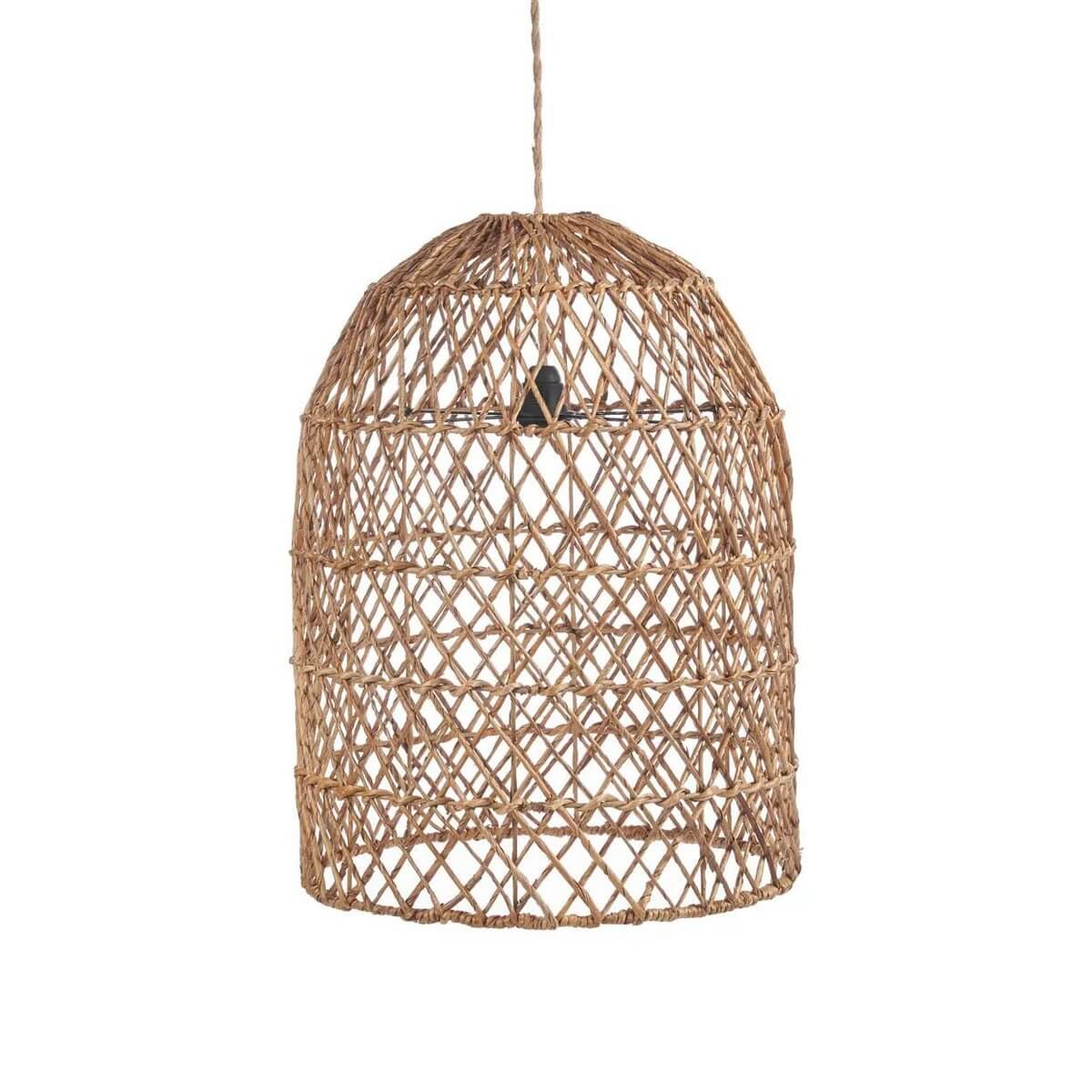 Bohemian Xiomara pendant lamp made of natural banana leaf, adding charm and warmth to any space.