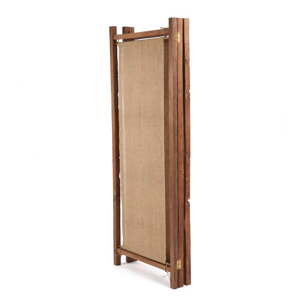 De Zenbu Divider - Naturel met gerecycled teakhout en rustieke jute textuur. Stijlvol kamerscherm voor eco-bewuste inrichting.