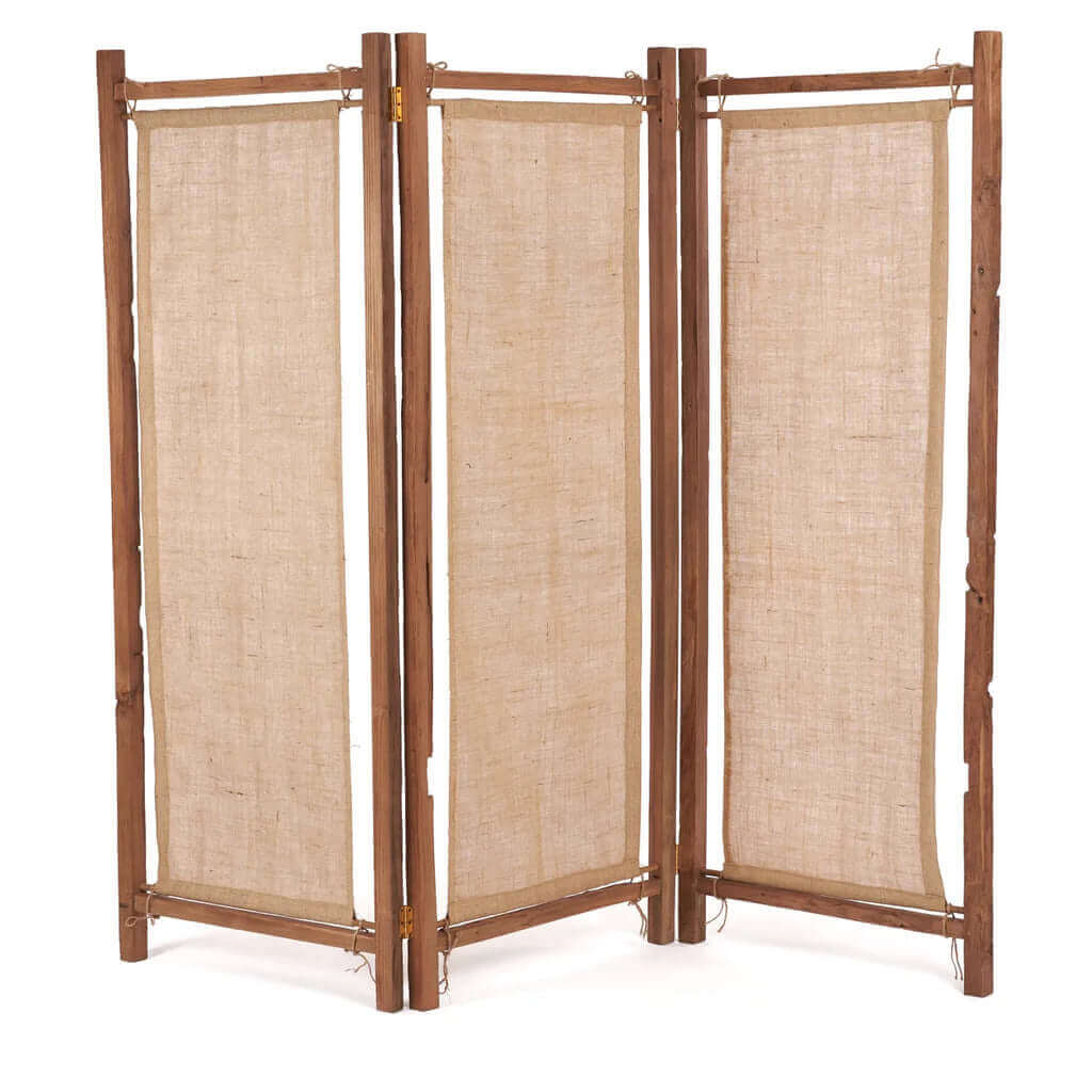 De Zenbu Divider - Naturel, gemaakt van gerecycled teakhout en natuurlijke jute textuur, perfect voor een eco-vriendelijk interieur.