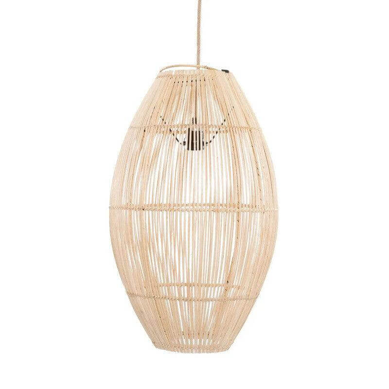 De Zuri Hanger - Naturel lampenkap in rotan stijl, te gebruiken als hanglamp of vloerlamp voor sfeervolle verlichting in huis.